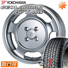 ハスラー(MR41S)に適合 【新品】【タイヤ交換対象】夏タイヤホイールセット YOKOHAMA GEOLANDAR A/T G015 165/60R15 サマータイヤ ENKEI all seventeen -DISH- 15 5.5 +45 4/100 アルミホイール