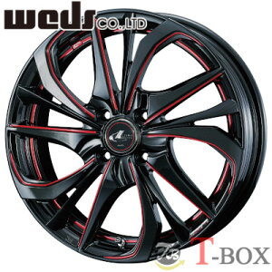 y4{zWEDS LEONIS TE 15inch 4.5J PCD:100 :4H J[:BK/SC[RED] EFbY IjX eB[C[