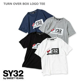 SY32 by SWEET YEARS TURN OVER BOX LOGO TEE Tシャツ　白　黒　グレー　紺　メンズ