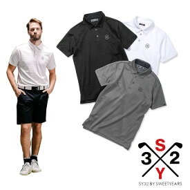 SY32 by SWEET YEARS GOLF ABSOLUTE PIN JACQUARD POLO SHIRTS ピンジャガードポロ　白　黒　グレー　メンズ