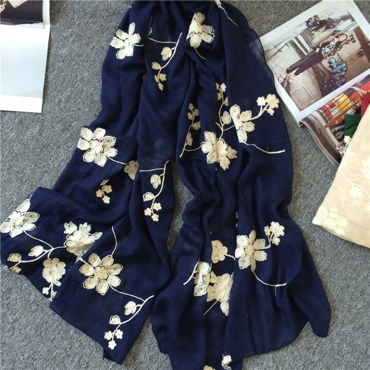 楽天市場】刺繍 花柄 A ストール 送料無料 新品 大判ストール かわいい 