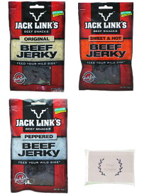 ジャックリンクス ビーフジャーキー 3種セット (オリジナル、ペッパー、スウィート&ホット 各50g) オリジナルペーパータオル(4枚重ね8枚入)