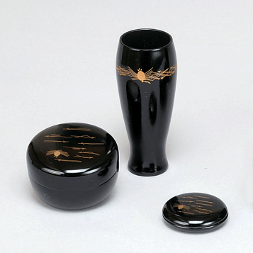 茶道具　茶入　棗　３点セット 楽天市場】【茶道具】茶箱用棗三点セット根来・曙プラスチック製