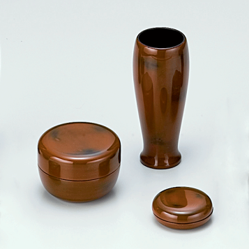 茶道具　茶入　棗　３点セット 楽天市場】【茶道具】茶箱用棗三点セット根来・曙プラスチック製