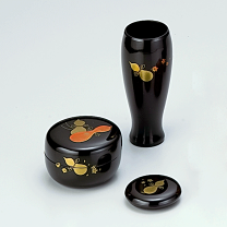 茶道具瓢箪形香合 茶器/茶道具 香合】 乾漆 酸漿（鬼灯・ほおずき） 畦地粒俵作