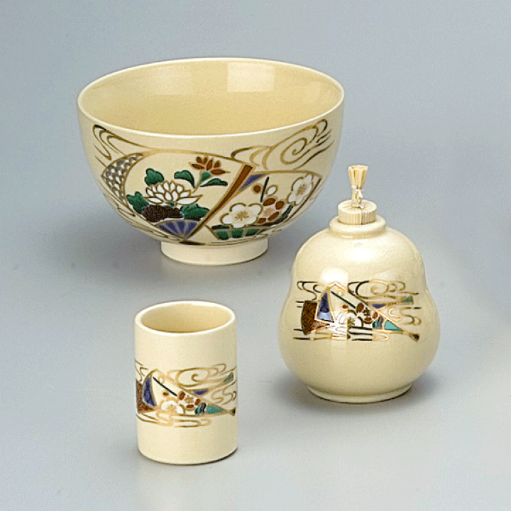 楽天市場】【茶道具 / 茶箱】 英香作 / 仁清 扇面流水 三点セット