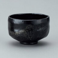 【茶道具 / 楽茶碗】 三代 道入 / 黒茶碗 銘 「あら磯」 のんこう (写)