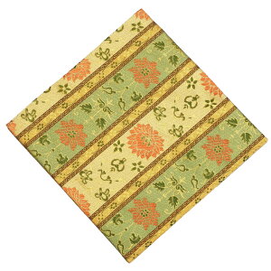 ● 中川政七商店 正絹 一つ花長斑モール 緑・黄 【11号】【茶道具 / 古帛紗・古袱紗】【ゆうパケット対応】