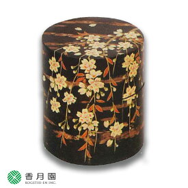 【茶道具 / 棗】　桜生地中次　枝垂桜蒔絵　佐々木麗峰　作　（桐箱付き）