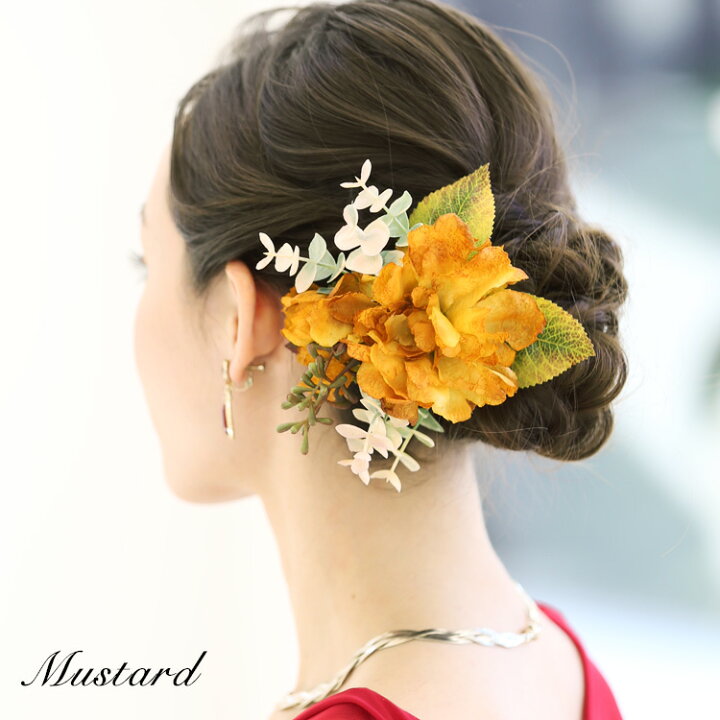楽天市場 ヘッドドレス 花 結婚式 髪飾り 花嫁 髪型 ドライフラワー 和婚 前撮り 和装 浴衣 ブライダルヘア ヘアクリップ ヘアアクセサリー 手作り コサージュ 春 夏 秋 冬 白 ホワイト おしゃれcocoro