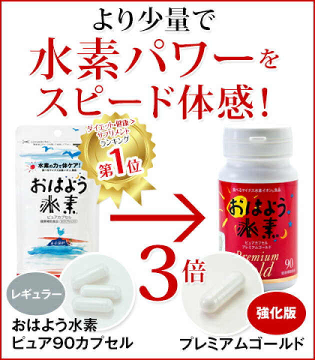 楽天市場】強化版 水素サプリ「おはよう水素プレミアムゴールド」送料 
