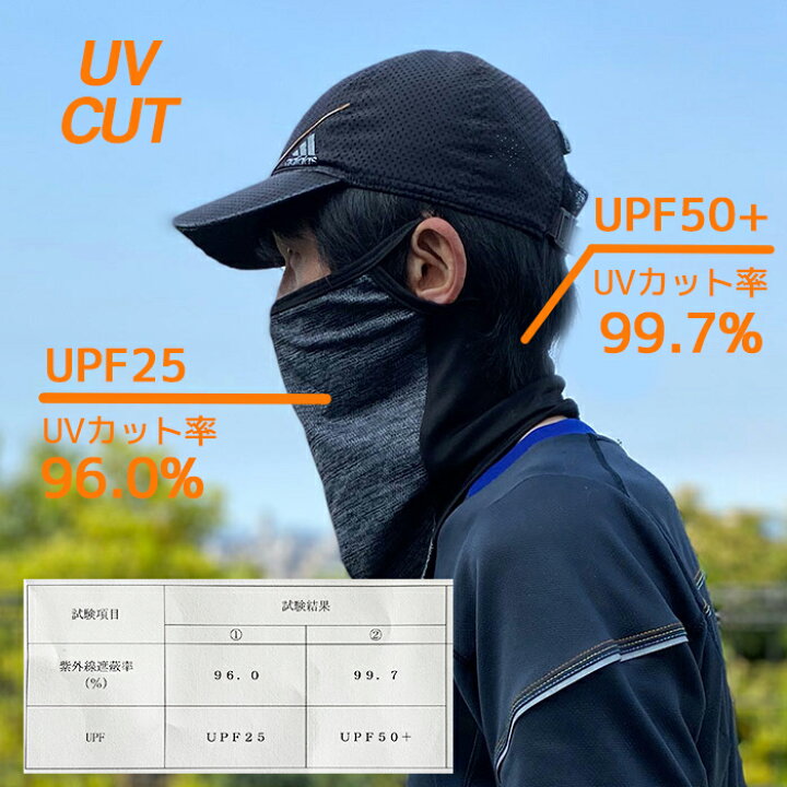 楽天市場】UVカット UPF50+ 冷感 フェイスマスク フェイスカバー 夏  