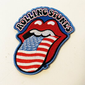 ワッペン パッチ The Rolling Stones ローリング・ストーンズ US 星条旗 ベロマーク ロックワッペン バンドワッペン