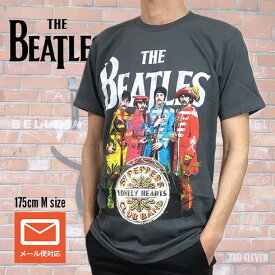 ロックTシャツ バンドTシャツ The Beatles ビートルズ Tシャツ Sg PEPPERS CLUB BAND LONELY HEART 限定Tシャツ Tシャツ グレー　ビートルズTシャツ