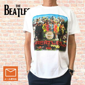 ロックTシャツ バンドTシャツ The Beatles ビートルズ Tシャツ Sgt Peppers ヴィンテージプリント ホワイト Tシャツ ROCK メンズTシャツ Tシャツ