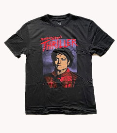 Michael Jackson マイケル・ジャクソン THRILLER スリラー 80年代 ブラック プリントTシャツ 限定Tシャツ Tシャツ クルーネックTシャツ ROCK メンズTシャツ マイケル