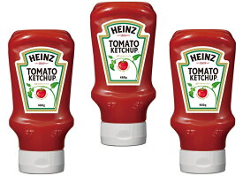 トマトケチャップ 460g×3本 ハインツ 逆さボトル HEINZ 調味料 着色料不使用 保存料不使用 ketchup トラディショナル