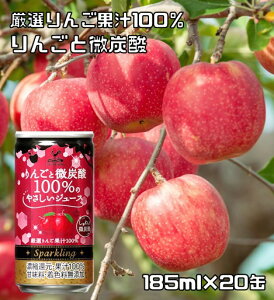 神戸居留地 りんごと微炭酸100%のやさしいジュース 185ml×20本 缶