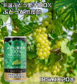 ぶどうと微炭酸 100%のやさしいジュース 185ml×20缶 神戸居留地 ぶどうジュース グレープジュース 富永貿易 炭酸飲料