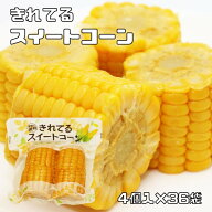 スイートコーン 4個入×36袋 カット 軸付 真空パック とうもろこし 茹で 水煮 バーベキュー 夏野菜 便利 …