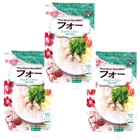 もちもちめんフォー 140g×3袋 ケンミン （メール便）2～3人前 米麺 家庭用 インスタント 食塩不使用 ノンフライ グルテンフリー