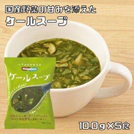 ケールスープ 10.0g×5食 即席スープ （メール便）インスタント コスモス食品 フリーズドライ 国産 化学調味料無添加 野菜スープ
