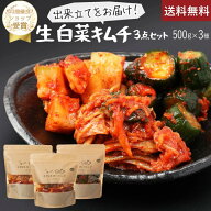【赤坂食べ門】＼楽天1位／本場 生キムチ 白菜セット 500g x3種（白菜 カクテキ きゅうり）『1日数量限定…