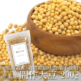 送料無料 間作大豆 黄大豆 200g 乾燥 まめ 小粒 納豆大豆 北海道産 栽培期間中農薬不使用 無農薬 無化学肥料 自然農法 自然栽培 国産 在来種 固定種 マメ まさくだいず 雑穀 豆ごはん 納豆 健康 美容 ポイント消化 【単品配送商品｜宅配便と同梱不可】