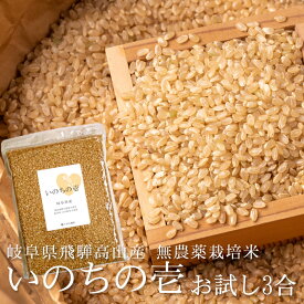 送料無料 玄米 いのちの壱 450g お試し3合パック 約6食分 イノチノイチ 自然栽培米 岐阜県産 農薬不使用 無農薬 除草剤不使用 化学肥料不使用 自然栽培 酵素ミネラル農法 無農薬栽培米 【単品配送商品｜宅配便との同梱不可】