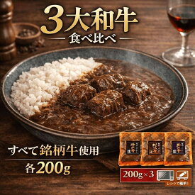 お中元 ギフト 夏ギフト 御中元 本格派 三大和牛 カレー 食べ比べ ビーフ カレー 絶品 3種セット 詰め合わせ ご当地グルメ ギフト 松阪牛 神戸牛 米沢牛 国産 黒毛和牛 おすすめ 人気 高級 御歳暮 レトルト 食品 レンチン 総菜 プチギフト プレゼント お惣菜