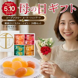 遅れてごめんね 母の日 ギフト 花 カーネーション 2026 銀座千疋屋 銀座ひとくちフルーツ ゼリー 贈答用 プレゼント 花とスイーツ 熨斗対応 手土産 お供え 内祝い 差し入れ 出産祝い 母の日ギフト 2026 食べ物 30代 40代 50代 60代 配達 指定 日付指定 義母 おかあさん 母