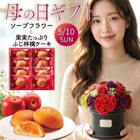 母の日 まだ間に合う ギフト 花 カーネーション 2026 お菓子 スイーツ ギフトセット 中島大祥堂 ソープフラワー 花とスイーツ スイーツ セット 鉢植え 個包装 ふじ林檎 ケーキ 造花 枯れない お花 石鹸花 贈り物 プレゼント 2026 鉢花 配達 指定 日付指定 義母 おかあさん 母