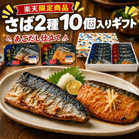 お中元 ギフト 御中元 お返し 楽天限定商品 食べ物 惣菜 2種 10個 セット さばの味噌煮 さばの塩焼き 鯖 レンチン おかず 常温保存 お惣菜 レトルト 食品 詰め合わせ 煮魚 骨取り お供え 総菜 熨斗対応 内祝い 御祝 お礼 誕生日 義父 お父さん プレゼント
