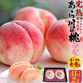 お中元 ギフト 夏ギフト 御中元 あら川の桃 白鳳 4Lサイズ 2玉 桃 和歌山県産 赤秀品 大玉サイズ もも はくほう 糖度13度以上 甘い 国産 日本産 紀の川市 特産品 和歌山 荒川 あらかわ 高級 フルーツ 果物 くだもの 旬 詰め合わせ 贈り物 贈答 プレゼント 産地直送 人気 有名