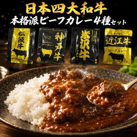 お中元 ギフト 夏ギフト 御中元 本格派 ビーフ カレー 4種セット 詰め合わせ ご当地グルメ ギフト 松阪牛 神戸牛 米沢牛 近江牛牛 国産 黒毛和牛 おすすめ 人気 高級 食べ比べ レトルト 食品 レンチン プチギフト プレゼント