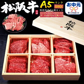 お中元 夏ギフト 御中元 ギフト A5ランク 松阪牛 焼肉 6点食べ比べ セット 480g 3〜4人前 人気 ブランド牛 詰め合わせ 国産 桐箱 肉 特上カルビ 松坂牛 特選 焼き肉 黒毛和牛 牛肉 バーベキュー 内祝い 高級 贈り物 贈答 プレゼント ぎゅうにく お祝い お礼 ギフト 食べ物