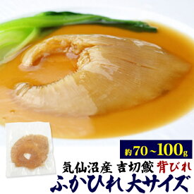 気仙沼産 吉切鮫 ふかひれ 背びれ 大サイズ（約100g前後）国産 宮城県産 高級食材 フカヒレ 調理前 味付け前 中華食材 中華料理 業務用 素材 材料 高級食材 本格中華 記念日 日本産 パウチ 真空パック 鱶鰭 1人前 2人前 ヨシキリザメ 吉切さめ 背ビレ 姿煮 ステーキ スープ