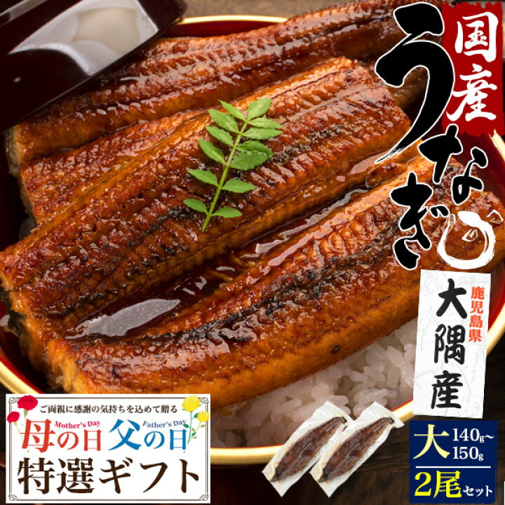 楽天市場】国産うなぎ 140g～150g 大× 2尾 鹿児島県 大隈産 鰻 ウナギ 