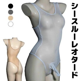 【送料無料】クロスジェンダー Xジェンダー トランスジェンダー シースルーレオタード 下着 蒸れ防止レギュラーショーツ 全身タイツ 肌着 ワンピース シースルーワンピース ジェンダーレス メンズショーツ 竿出し ぞうさん 先開き 先閉じ 竿付き インナー メッシュ