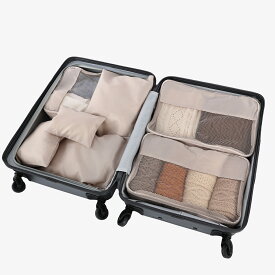【送料無料】TABITORA(タビトラ) 収納バッグ スーツケース整理用インナーバッグ 7点セット アレンジケース 手持ち付き 軽量 旅行 便利グッズ 小物整理 トラベルポーチ 撥水加工 大容量 出張 整理整頓