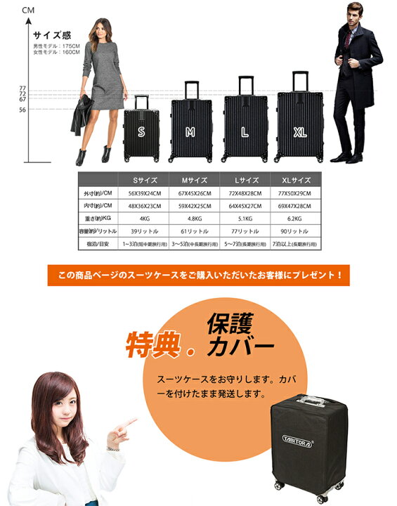 楽天市場】【10%OFFで19069円!!】TABITORA(タビトラ) スーツケース 