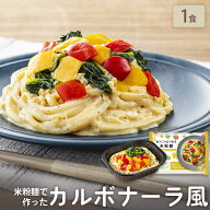 【期間限定 クーポンで30%OFF】 「米粉麺でつくった たっぷり野菜のカルボナーラ風 1食」 BEYOND FREE 米…