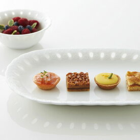 Ecole エコール ロングトレー (アウトレット含む)日本製 皿 おしゃれ お皿 おしゃれ 食器 おしゃれ 食器 白 食器 アウトレット 日本製 磁器 白い食器 透かし皿 デザートプレート パーティープレート サンドイッチ