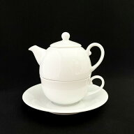 【B級品1】ティーフォーワン(ポット×1 カップ×1 ソーサー×1)日本製 磁器 ポット 陶器 白 おしゃれ 可…