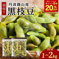 〈スーパーセール20%OFF・ポイント最大14倍〉 枝豆 最高級 丹波篠山 黒枝豆 さやまめ 1kg 2kg 朝採り 農…