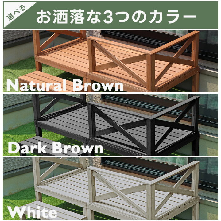 楽天市場】ウッドデッキ セット テラス 0.5坪セット ウッドテラス 