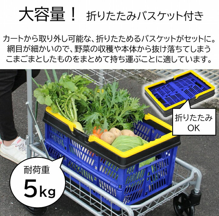 楽天市場】キャリーカート カゴ付き 買い物 カート シルバーカー かご 