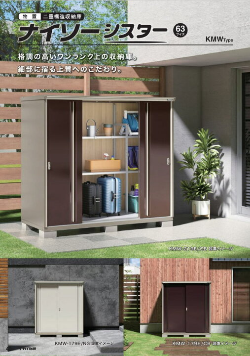 楽天市場】関西限定 標準組立工事付 イナバ物置 ナイソーシスター KMW 