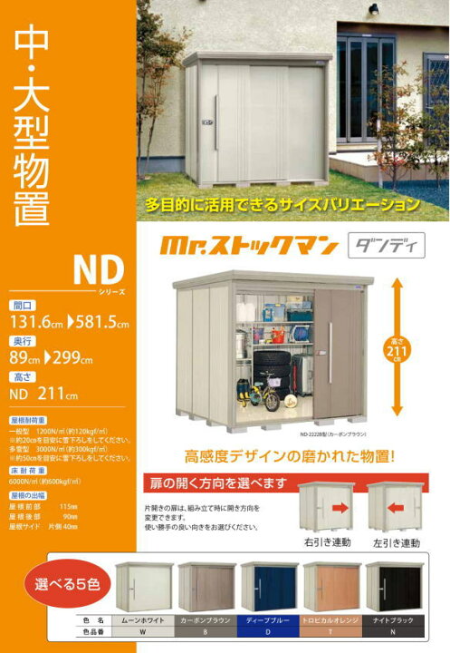 楽天市場】タクボ物置ND-1819・標準型・一般型【Mr.ストックマン  