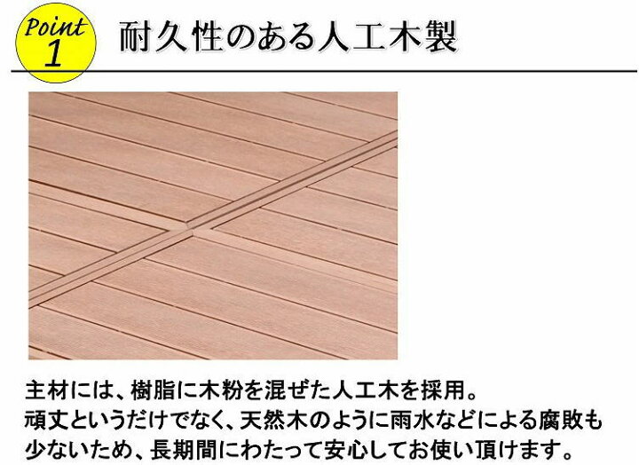 楽天市場】人工木 ウッドデッキ 6点セット 高さ28cmdiy WPC 樹脂 頑丈 